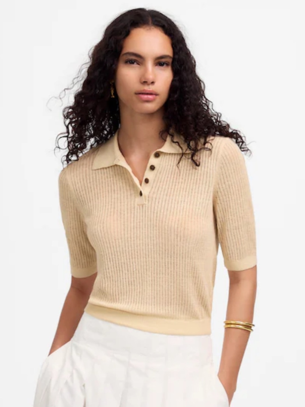 Madewell Short-Sleeve Polo Sweater Tee